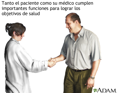 Paciente y médico trabajo en equipo